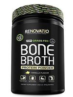 Bone Broth Protein Powder Vanilla - Monk Fruit Sweetened - Vital Collagen Protein - Keto Paleo Suitable. NON GMO Grass Fed Gluten Dairy Soy & Corn Free (16.18oz, 476 grams