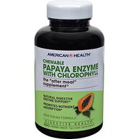 4 Pack of American Health Papaya Enzyme With Chlorophyll Chewable - 600 Chewable Tablets
