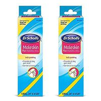 Dr. Scholl's Moleskin Plus Padding Roll, 24" x 4 5/8" // All-Day Pain Relief and Protection from Shoe Friction (2 Pack)