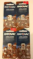 Rayovac Size 312 Hearing Aid Battery Mercury Free Batteries, 6pk