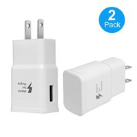 Adaptive Fast Charging Wall Charger Adapter for Samsung Galaxy S6 S7 S8 S9 S10 / Edge/Plus/Active, Note 5,Note 8, Note 9 and More (2 Pack) (White) Aolerx Quick Charge