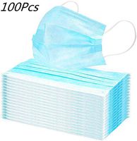 GAK 100 PCS Filter 3-Ply Disposable Face Mask Personal Protection Dust-Proof Anti Spittle Eye Mask for Earloop