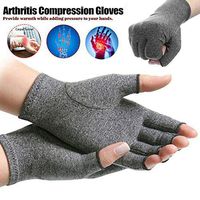 TSSPLUS Hand Arthritis Gloves Joint Pain Relief Symptom Therapy Open Fingers Compression (M)