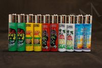 10 New Refillable Original Clipper Lighters 8 Rasta & 2 Element Design