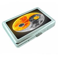 Ying & Yang Silver Cigarette Case S12 Smoking Metal Wallet Id Holder 4" X 2.75" Yin Yang