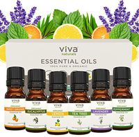 Aromatherapy Essential Oils - Essential Oil Pack with 100% Pure Relaxing Essential Oils: Lavender, Lemon, Sweet Orange, Tea Tree, Eucalyptus & Peppermint, Certified Organic, Set 6x10ml