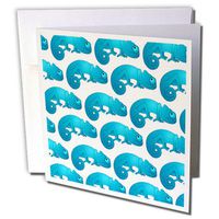 3dRose Cute Light Blue Chameleon Print - Greeting Cards, 6 x 6 inches, set of 12 (gc_35459_2)