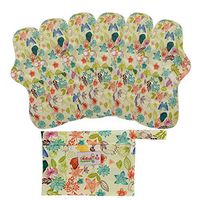 7Pcs Set Menstrual Pads Reusable Washable Microfiber Bamboo Layer Heavy Flow 13 inch Sanitay Pads with 1 Cloth Mini Wet Bag(WSD44)
