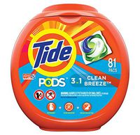 Tide PODS Liquid Laundry Detergent Pacs, Clean Breeze, 81 count