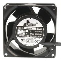 Fulltech Electric UF80A11BWH-R AC Tubeaxial Fan, 120V, 30 CFM, 38 mm H x 80 mm L x 80 mm W
