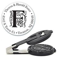 Custom Monogram Address Embosser - Personalized Round Seal - Insert Only - Style EM018