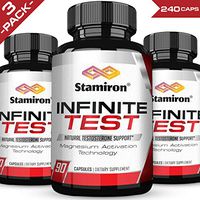 (3-Pack) Stamiron Infinite Test Natural Testosterone & Nitric Oxide Boost for Men for Building Lean Muscle Mass, Strength, Endurance, and Natural Energy Premium Test Boost 90 Capsules