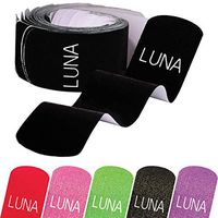 Luna Body Kinesiology Pro Sport Athletic Tape in Finisher Black, 20 Pre Cut Strips, Cotton/Spandex Kinesio for Athletics, Knee and Shoulder Pain, and Physical Therapy