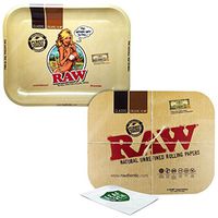 RAW Large Rolling Tray with Magnetic Rolling Tray Cover and Leaf Lock Gear Smell Proof Pouch