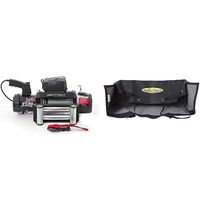 Smittybilt 9500 lb 97495 XRC GEN2 Winch-9500 Pound Load Capacity + 97281-98 Black Winch Cover Logo