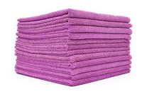 The Rag Company (12-Pack) 12 in. x 12 in. Commercial Grade All-Purpose Microfiber Highly Absorbent, LINT-Free, Streak-Free Cleaning Towels (Lavender Purple)