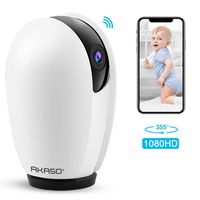 AKASO WiFi Camera Pet Camera, Home Security Camera Work with Alexa, Google Home and Fire TV, Indoor Surveillance Dog Camera, Baby Monitor, 2-Way Audio, Remote Access, Motion Detect, Cloud Storage(P30)