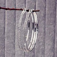 Wholesale Round Earrings Diamond Crystal Earring Dangle Ring Ear Hoop Earrings