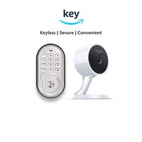 Yale Assure YRD216 Lock Push Button Deadbolt + Amazon Cloud Cam | Key Smart Lock Kit (Satin Nickel)