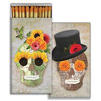 HomArt - Match Box Set of 2 - Skull Collage - Orange
