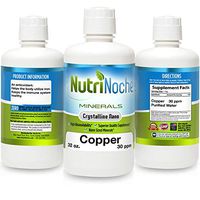 NutriNoche - Liquid Copper Supplement - Nano Copper - Crystalline Purity - High Bioavailability - Colloidal Minerals (1)(32 oz.)