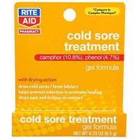 Rite Aid Cold Sore Treatment Gel with Drying Action - 0.23 oz | Cold Sore Medicine | Lip Care & Repair for Cold Sores & Fever Blisters | Itch & Pain Relief