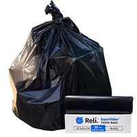 Reli. SuperValue 95 Gallon Trash Bags (30 Count) Garbage Bags 90 Gallon - 95 Gallon - 96 Gallon Trash Can Liner Strength for Toter, Black Heavy Duty Garbage Bags 95 Gal - 100 Gal Capacity