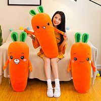 23.6'' Carrot Stuffed Plush Toy Throw Pillows for Girls Travel Couch and Bed Creative Plush Stuffed Animal Vegetables Toys (C)