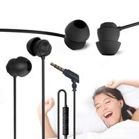 Sleep Earphone, Lauva Ultra Soft Comfortable Noise Reduction Sleeping Headphones Earplugs Earbuds with Mic for Insomnia, Side Sleeper, Light Sleeper, Snoring, Air Travel, Meditation,Yoga, Rela (Black)