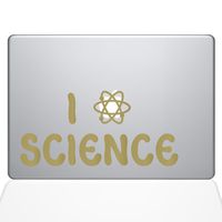 The Decal Guru I Atom Science Decal Vinyl Sticker, 13" MacBook Pro (2016 & Newer Models), Gold (1365-MAC-13X-G)