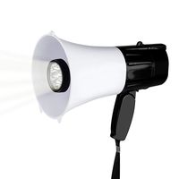MyMealivos Portable Compact PA Megaphone Speaker w/Alarm Siren, Adjustable Volume, 40 W Handheld Lightweight Bullhorn