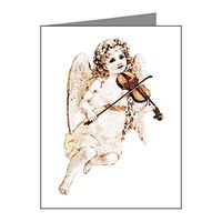Note Card Little Vintage Angel Playing Violin