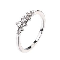 Ring, Balakie Lady Floral Transparent Diamond Flower Vine Leaf Rings Wedding Gift (Silver, 10)