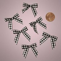 Mini Black and White Checkered Gingham Bows (25)