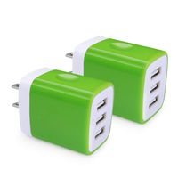 Multi Port USB Charger, Hootek 2-Pack 3.1A Fast Charger Adapter 3 Port USB Cube Power Plug Charging Block Brick Box Compatible iPhone XR/XS MAX/X/8/7 Plus, iPad, Samsung, LG, HTC, BlackBerry, Moto