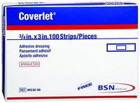 Coverlet Adhesive Strip 3/4 X 3 Inch Fabric Rectangle Tan Sterile, 00230 - Box of 100