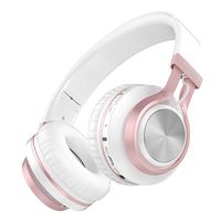Baseman Wireless Bluetooth Headphones with Mic, Wired and Wirelss Mode, Over Ear Lightweight Foldable Headphone, Hi-Fi Stereo Deep Bass Earphones for Kids Girls Women Learn Travel Work (Rose Gold)
