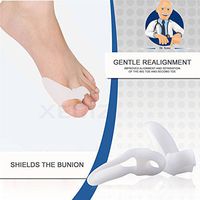 Gel Bunion Corrector - Relief Protector Sleeves, Overlapping Toes Orthodontic Separators, Silicone Toe Cap Spacers Straighteners, Treat Pain in Hallux Valgus Big Toe Joint Hammer Crooked Toe (White)
