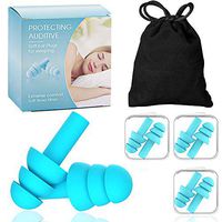 New Ear Plugs Noise Reduction Earplugs for Sleeping Swimming Snoring Concerts Hypoallergenic Waterproof Reusable Silicone Ear Plugs 4 Pairs with Travel Pouch