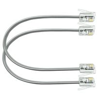 (2 Pack) 6 Inch Telephone Cord Short RJ11 6P4C Male to Male