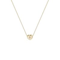 Tiny Gold Initial Heart Necklace-14K Gold Filled Handmade Dainty Personalized Letter Heart Choker Necklace Gift for Women Kids Child Necklace Jewelry Letter R