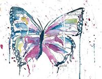 Butterfly Children's Blank Note Card Assortment: 4 Artistic All Occasion Watercolor Cards, with Envelope