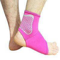 Baiyu Breathable Neoprene Ankle Support Ankle Guard Brace Ankle Brace Compression Support Sleeve for Athletics, Injury Recovery, Joint Pain. Plantar Fasciitis Foot Socks,1 Pack(S-XL)-Rose red