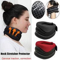 1PC Neck Support,Cervical Neck,Cervical Traction Device Brace Collar Protector Belt Massage Neck Posture Pain Relief Correcto,Collar Brace,Grey