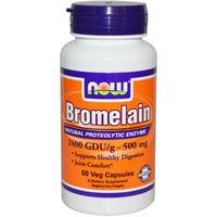 NOW Bromelain 2400 GDU, 500mg, 60 Veg Capsules