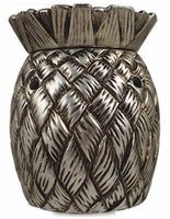 Gilded Basket Pewter Finish Weave Pattern Decorative Electric Oil Wax Candle Warmer