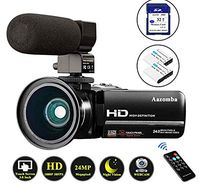 Video Camera Camcorder 1080P Full HD 24MP IR Night Vision YouTube Vlogging Camera 3.0'' Touch Screen 16X Digital Zoom Camera Recorder with Microphone, Wide Angle Lens, Remote Control, 32GB Memory Card