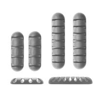 Viaky 4 Packs Multipurpose Grey Cable Clips 4-Wire / 7-Wire Cord Management System for Organizing Cable Cords Home and Office, Self Adhesive Hooks Cord Cable Organizer Wire Holder System for Cubicle