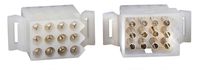 Molex (12-Circuits) Male & Female Receptacle Plug, w/Terminal sockets w/18-22 AWG Standard .093" Pins, Pitch 5.06mm