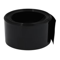 uxcell 40mm Flat Width 5M Length PVC Heat Shrinkable Tube Black for 2xAA 9V Battery